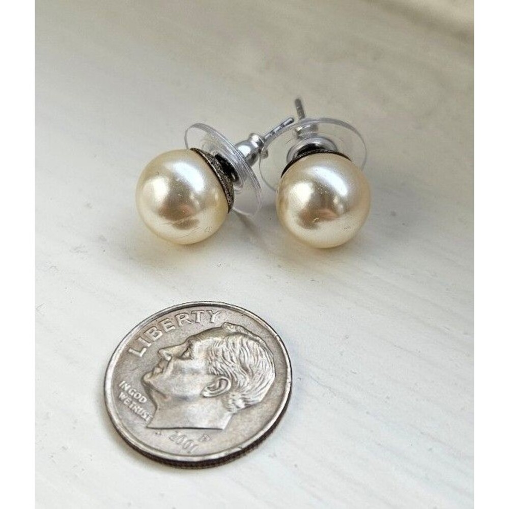 Faux Pearl Stud Earrings